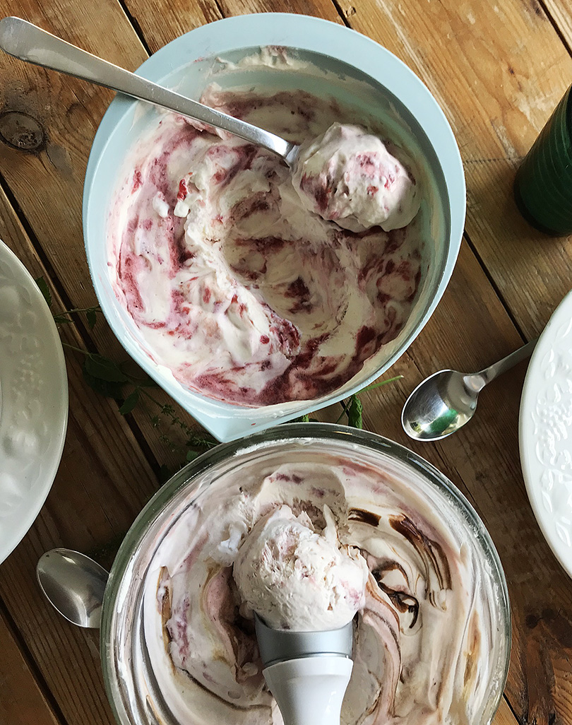 Balsamico and strawberry ice cream